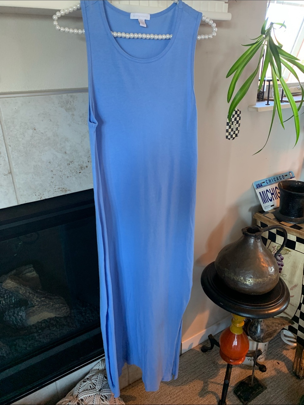 Beyond Yoga Sleeveless Maxi Dress in Periwinkle Blue Size M Worn 1x